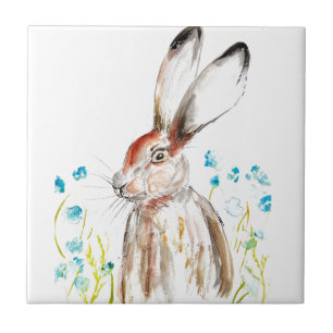 Carreau Lapin Lapin Lièvre Floral Animal Mignonne faune sa