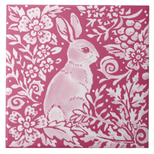 Carreau Lapin Magenta Lapin Lapin Bois Animaux Nature Flor