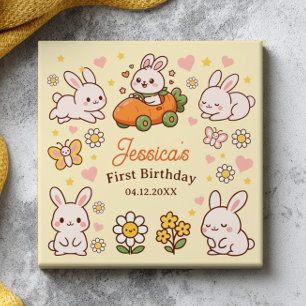 Carreau Lapins de Pâques mignons pour un 1er anniversaire