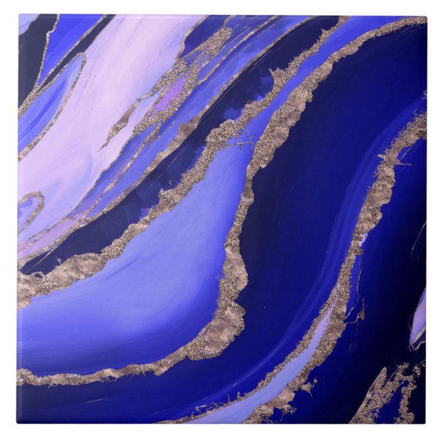 Carreau Lapis Blue and Lavender Flow (Devant)