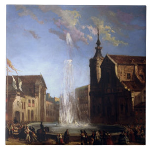 Carreau L'approvisionnement en eau en Lozoya à la fontain