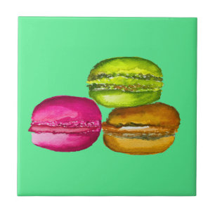 Carreau L'aquarelle colorée des Macarons est funky