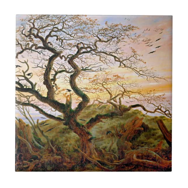Carreau L'arbre des corbeaux par Caspar David Friedrich (Devant)