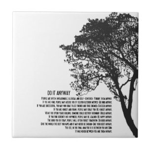 Carreau L'arbre noir et blanc le font de toute façon