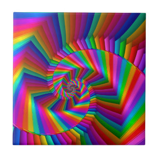 Carreau L'arc-en-ciel barre la tuile en spirale de