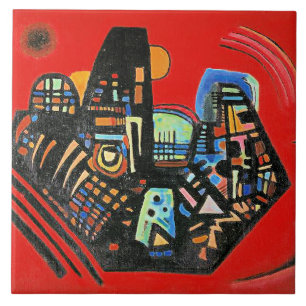 Carreau L'art abstrait de Kandinsky, Noir-Rouge,