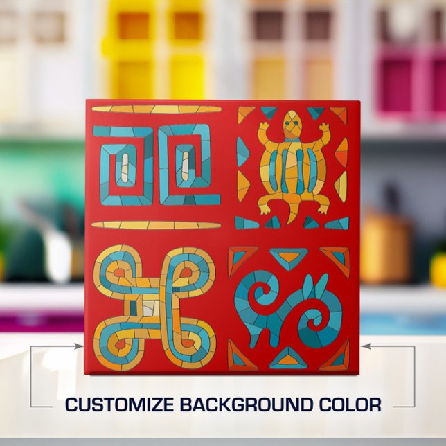 Carreau L'art de la mosaïque tribale colorée (Créateur téléchargé)