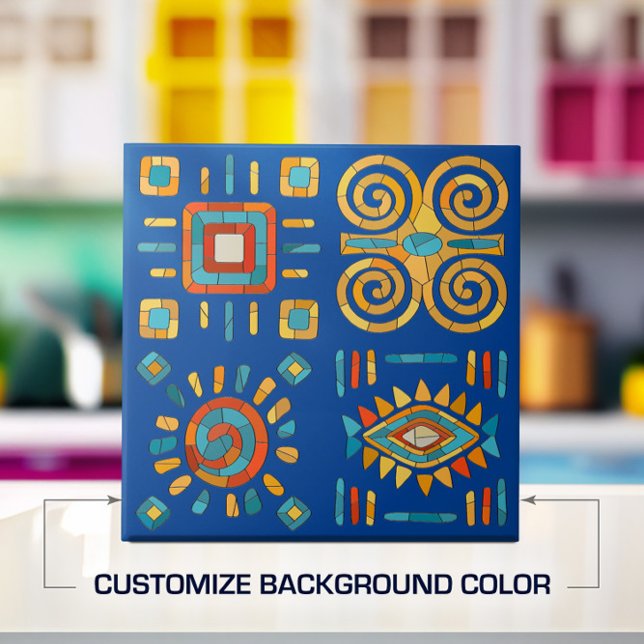 Carreau L'art de la mosaïque tribale colorée (Créateur téléchargé)