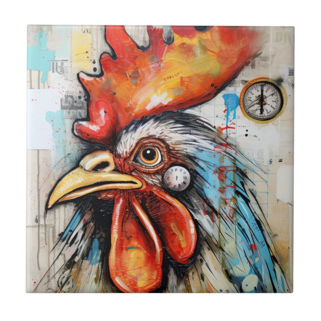 Carreau L'art du coq de poulet (Devant)