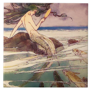 Carreau L'art féerique de «La Sirène» par Alice B Woodward