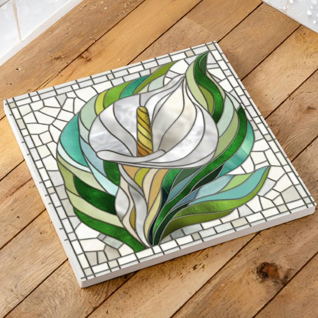 Carreau L'art mosaïque de Calla Lily (Créateur téléchargé)