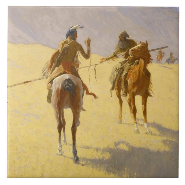 Carreau L'art occidental de Frederic Remington “La Confére (Devant)