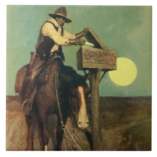 Carreau L'art occidental “Rural Delivery” par NC Wyeth (Devant)