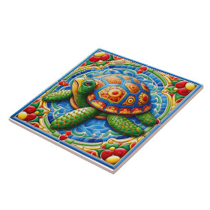 Carreau L'art océanique de la tortue marine