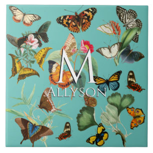 Carreau L'art papillon vintage, de nombreuses sortes sur l