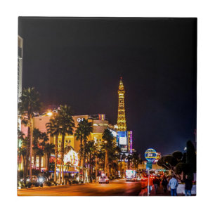 Carreau Las Vegas Night Lights Strip Eiffel Tower Casino