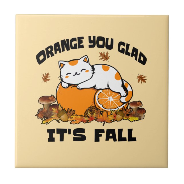 Carreau L'automne laisse Orange Vous êtes content C'est Au (Devant)