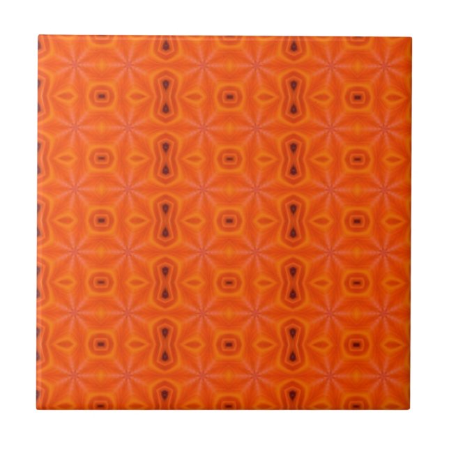 Carreau Lava orange feu mosaïque géométrique motif moderne (Devant)