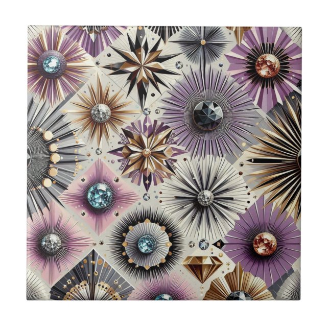 Carreau Lavande Diamant Mid Century Moderne  (Devant)