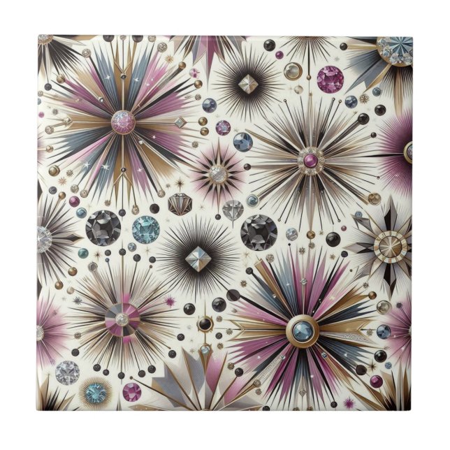 Carreau Lavande Diamant Mid Century Moderne  (Devant)