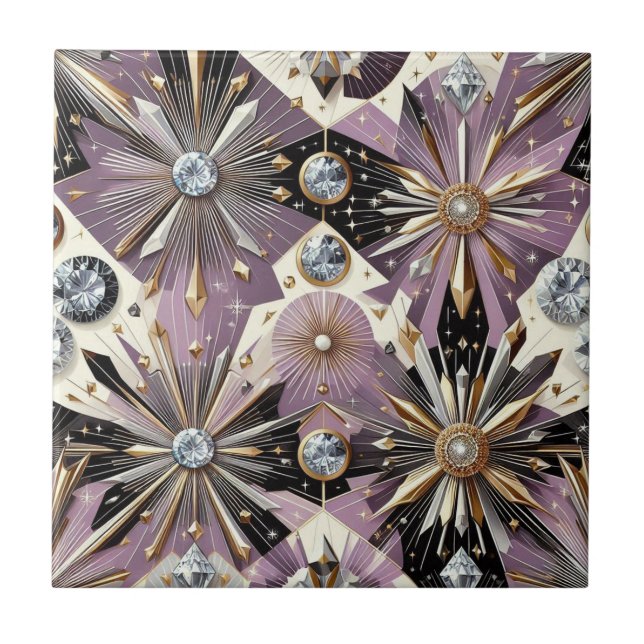 Carreau Lavande Diamant Mid Century Moderne  (Devant)