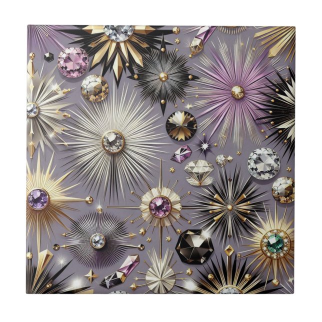 Carreau Lavande Diamant Mid Century Moderne  (Devant)