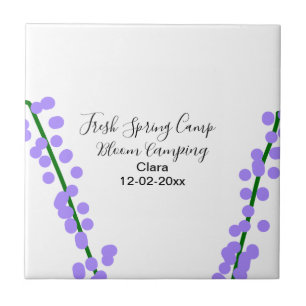Carreau lavande fleurs de camping frais de printemps nom d