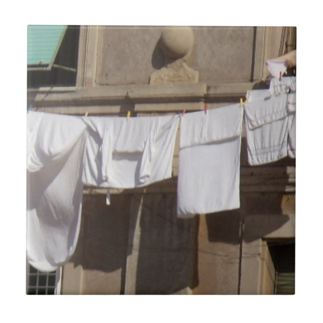 Carreau Lave-linge, étendoir en céramique (Devant)