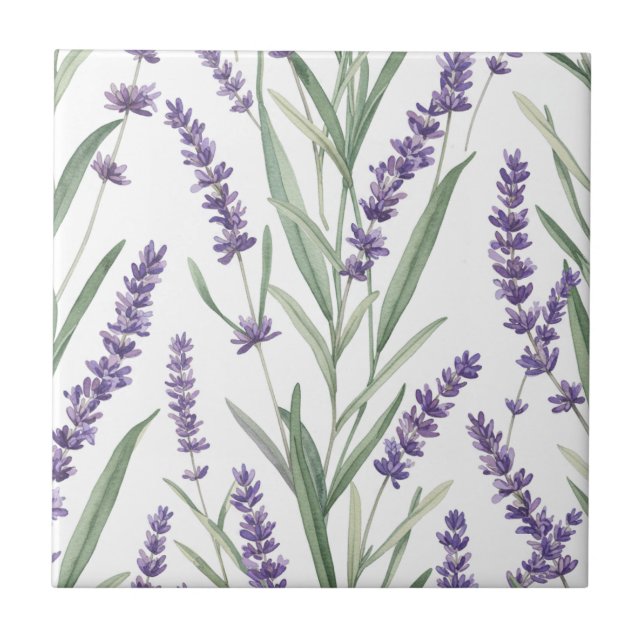 Carreau Lavender Botanical Pattern (Devant)