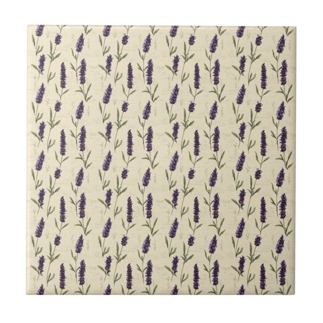 Carreau Lavender Purple Beige Botanical Floral Kitchen (Devant)
