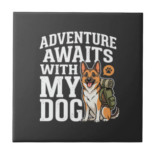 Carreau L'aventure attend avec mon chien randonnée