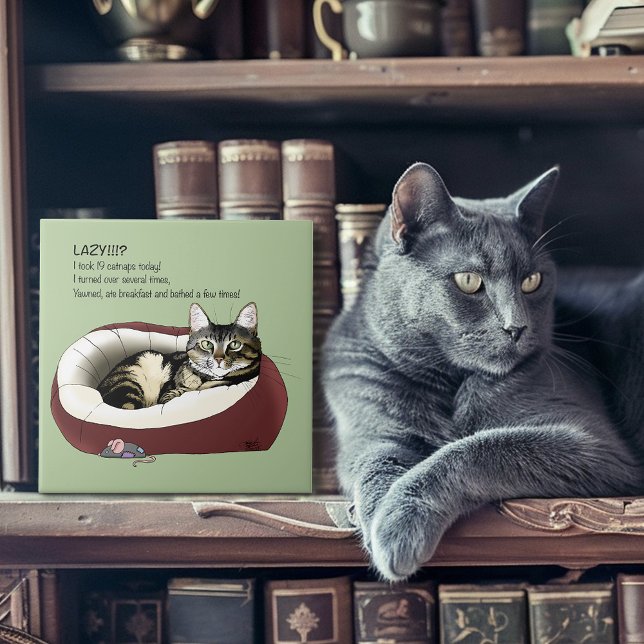 Carreau Lazy Chat Led Green Funny (Créateur téléchargé)