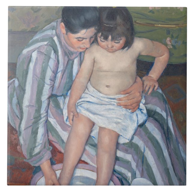 Carreau Le bain de l'enfant, 1893 (huile sur la toile) (Devant)