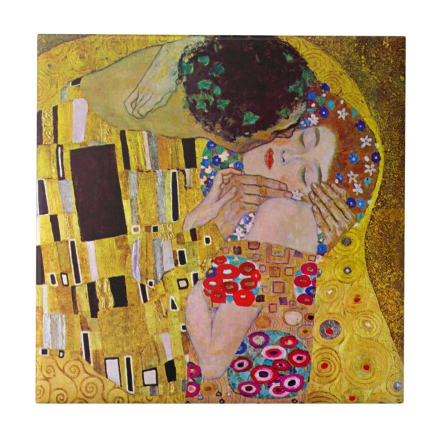 Carreau Le baiser de Gustav Klimt, Art Nouveau Vintage (Devant)
