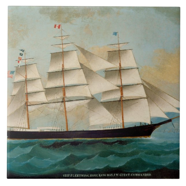 Carreau Le bateau Fleetwing, baie de Hong Kong (Devant)