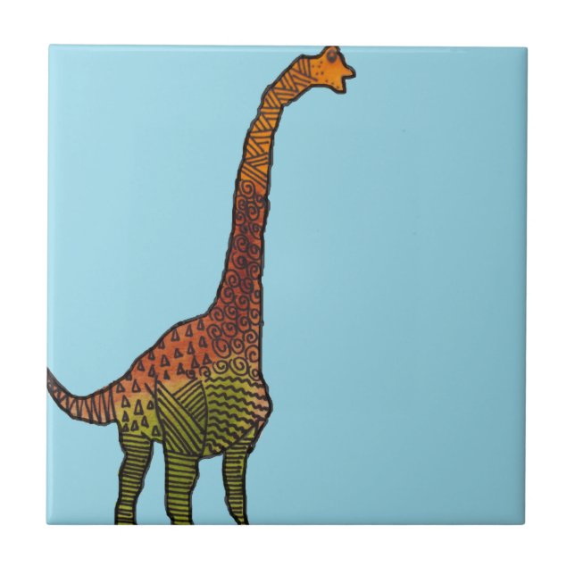 Carreau Le bleu mignon badine l'art de dinosaure de (Devant)
