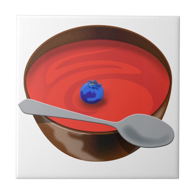 Carreau Le bleuet dans un bol de soupe de tomate - Austin, (Devant)