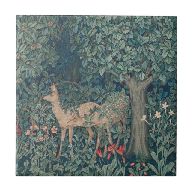 Carreau Le cerf dans la forêt, William Morris (Devant)