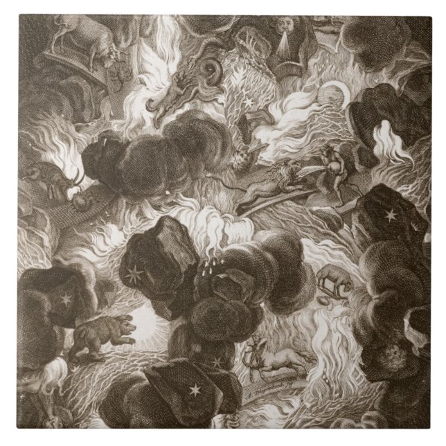 Carreau Le chaos, gravé par Bernard Picart (1673-1733), (Devant)