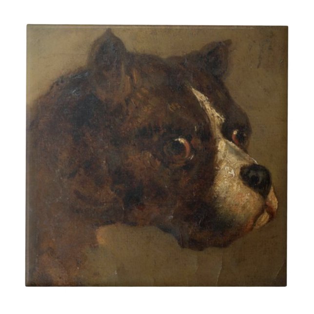 Carreau Le chef d'un Bulldog (par Théodore Géricault) (Devant)
