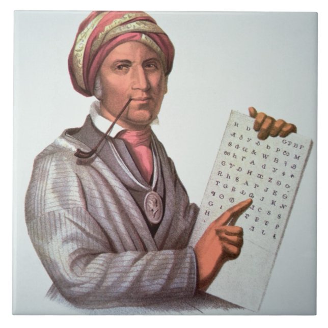 Carreau Le chercheur cherokee, Sequoyah (1776-1843) (Devant)
