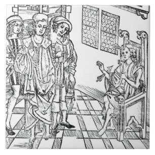 Carreau Le chirurgien rend visite à un homme avec des