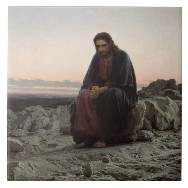 Carreau Le Christ dans le désert (par Ivan Kramskoi) (Devant)