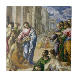 Carreau Le Christ guérissant les aveugles