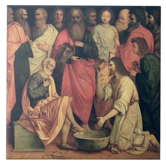 Carreau Le Christ lavant les pieds des disciples (Devant)