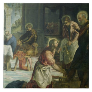 Carreau Le Christ lavant les pieds des disciples, c.1547