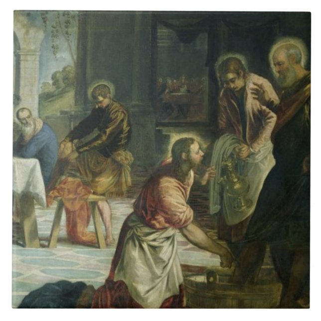 Carreau Le Christ lavant les pieds des disciples, c.1547 (Devant)