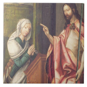 Carreau Le Christ le rédempteur bénissant une femme