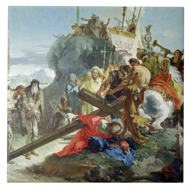 Carreau Le Christ sur la route vers le calvaire, 1749 (Devant)