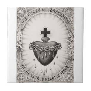 Carreau Le Cœur très sacré de Jésus Symbole du Divin